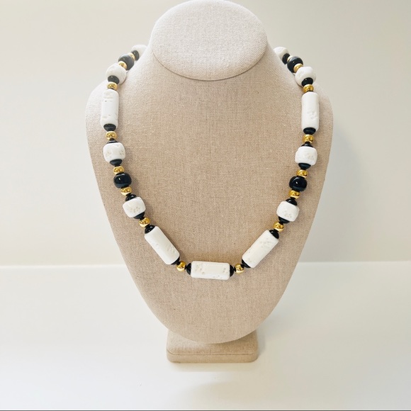 Givenchy Jewelry - Vintage Givenchy Faux White Coral Beaded Long Statement Necklace